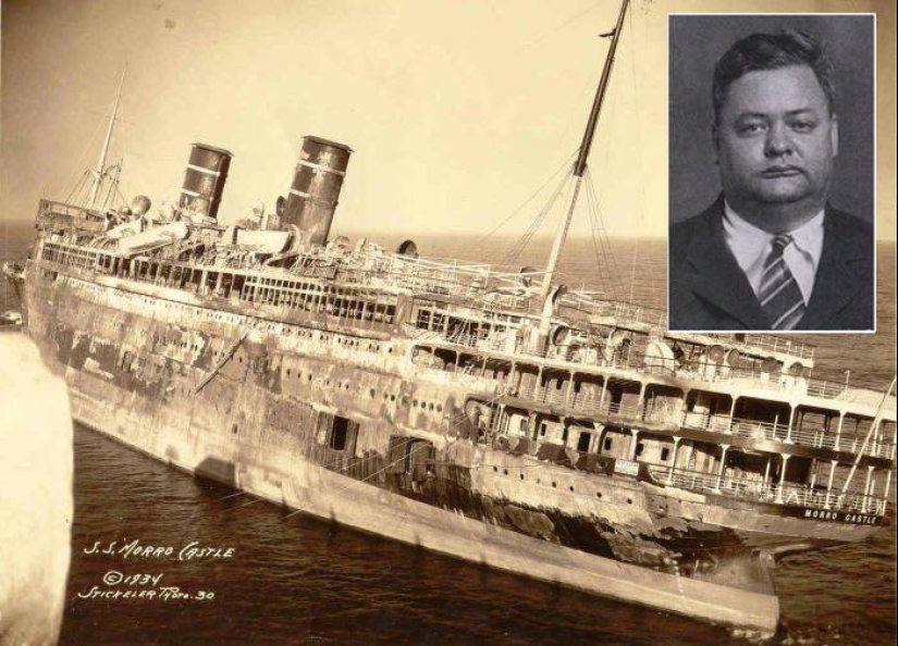 The tragedy of Morro Castle is a disaster on a liner, arranged by a national hero of the USA