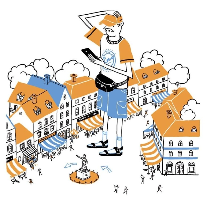 The world through the screen: 25 adorable illustrations obsession gadgets The world through the screen: 25 adorable illustrations obsession gadgets