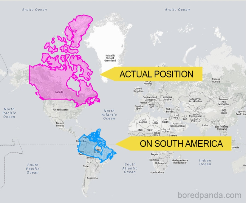 These maps will allow you to see the real size of the countries of the world