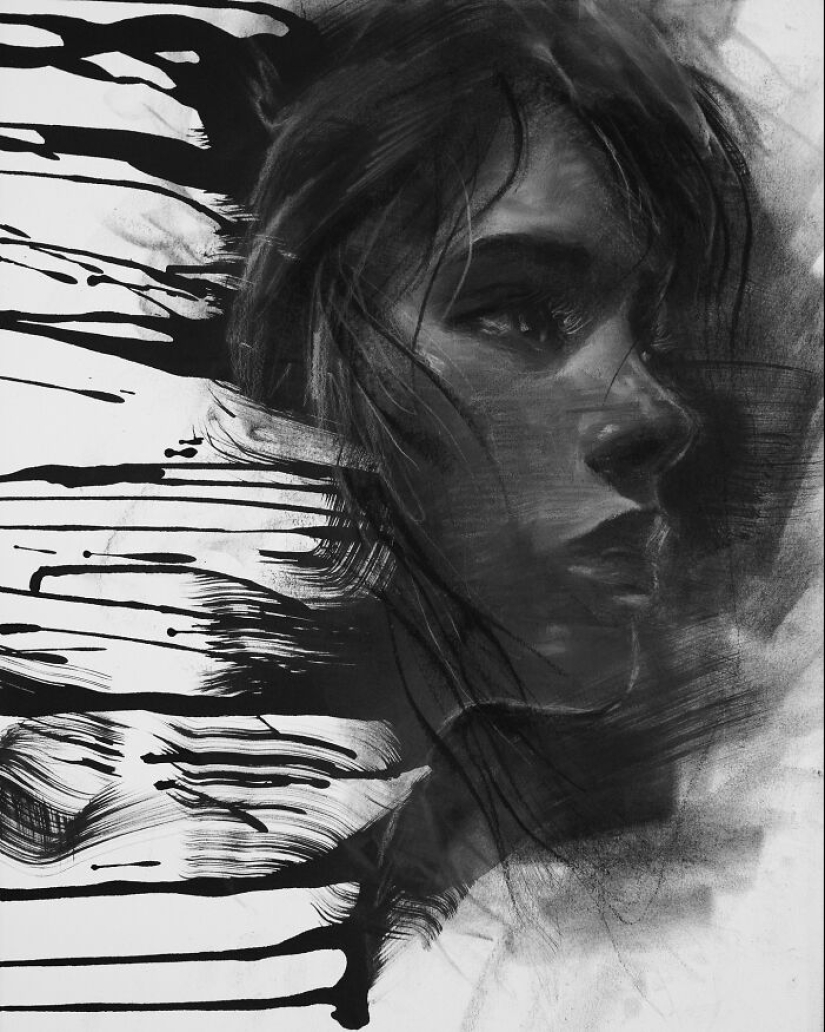 This Artist Captivates Audiences With His Visually Impactful Portraits Drawn Solely With Charcoal