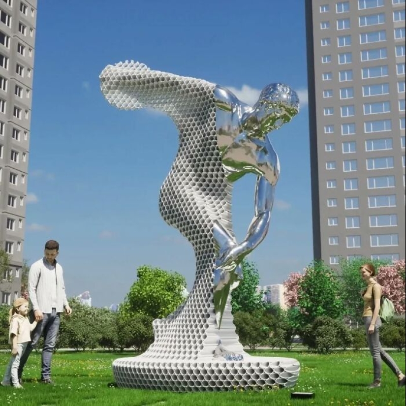 This Artist Creates Striking Metal Sculptures Using Stacked Pipes