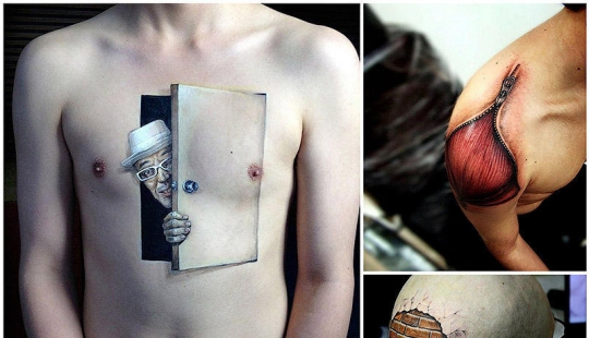 Too realistic drawings on the body Too realistic drawings on the body