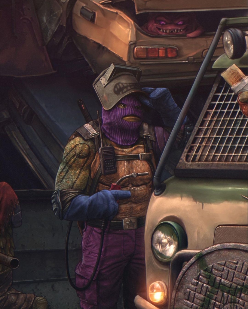 Tortugas Ninja Rusas Mutantes adolescentes de los años 90 según Evgeny Zubkov