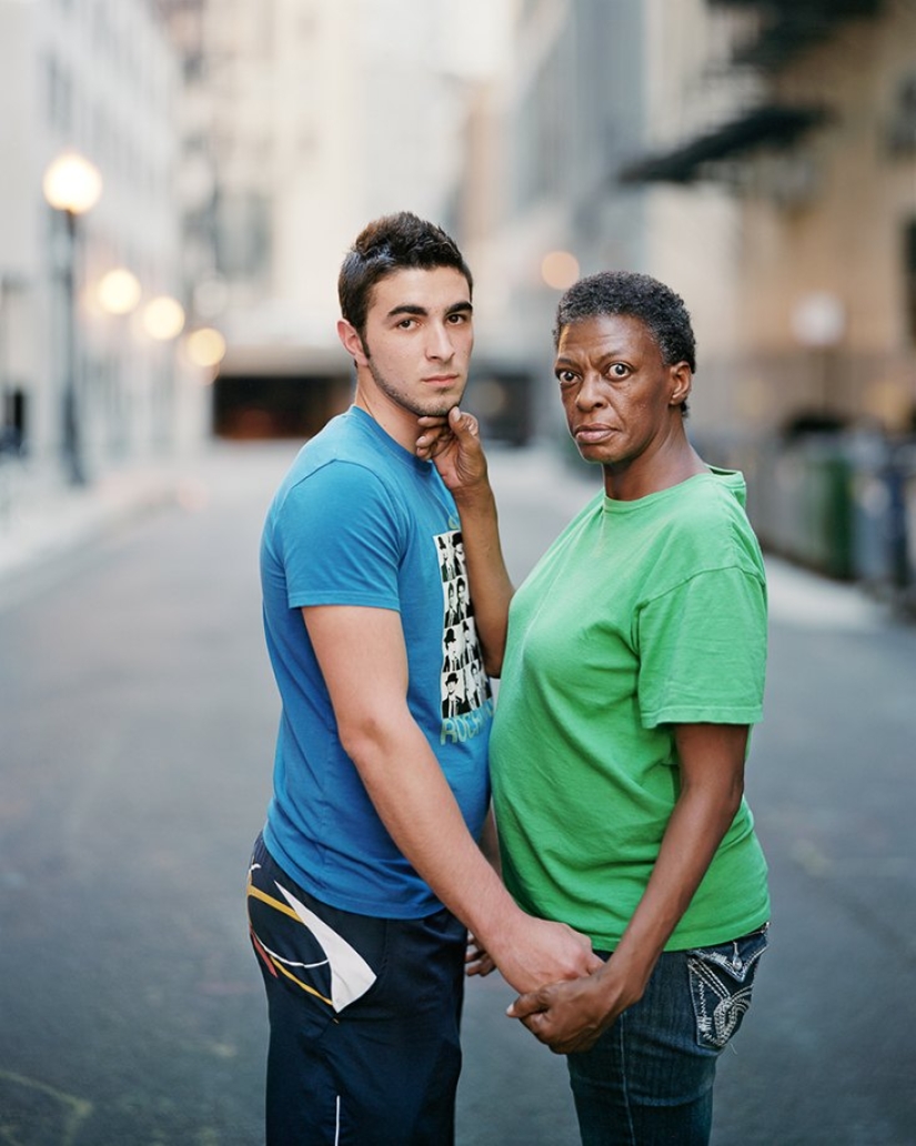 Touching Strangers: Strangers hugging each other