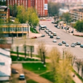 Toy birthplace: urban landscapes of Russia in the lens tilt-shift