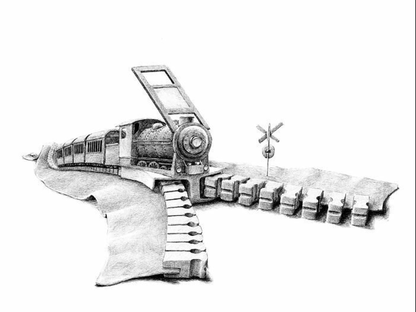 "Trucos de mi mente": El artista holandés Redmer Hoekstra y sus dibujos espeluznantes y extraños