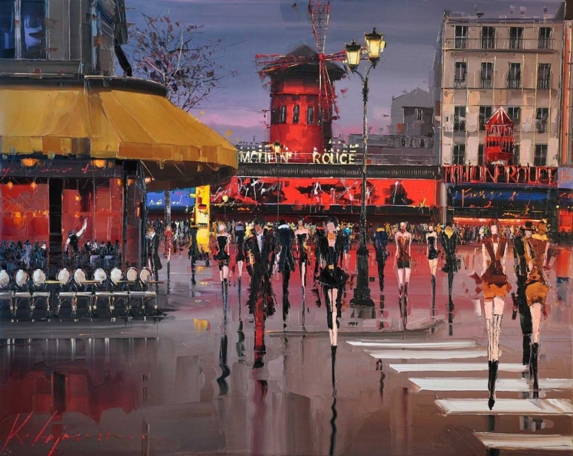 Un artista que pinta con sol y lluvia