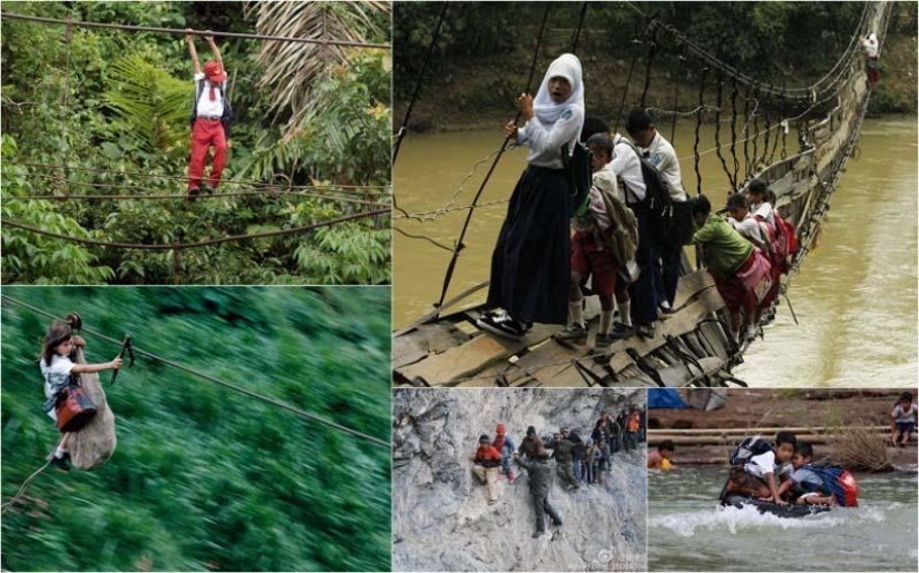 Un peligroso camino a la escuela