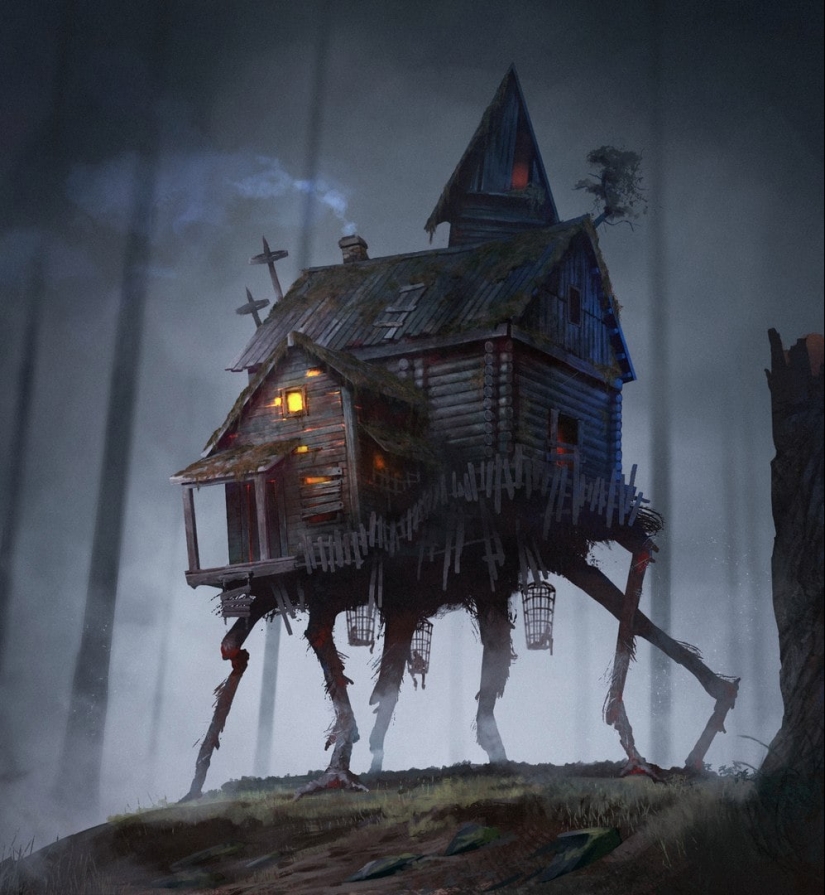 "Un roble fue cortado cerca de Lukomorye": dark fantasy art "Un roble fue cortado cerca de Lukomorye": dark fantasy art