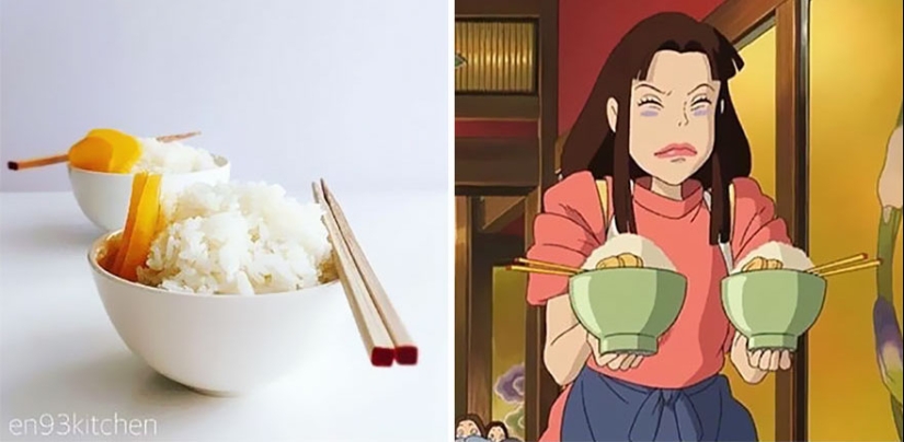 Una gran idea de cómo alimentar a un niño caprichoso: una mujer japonesa cocina platos de dibujos animados de Miyazaki Una gran idea de cómo alimentar a un niño caprichoso: una mujer japonesa cocina platos de dibujos animados de Miyazaki
