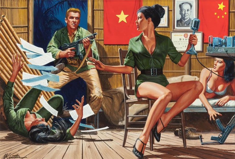 Una mezcla de espías, bellezas, nazis y héroes en impresionantes ilustraciones de Mort Kunstler Una mezcla de espías, bellezas, nazis y héroes en impresionantes ilustraciones de Mort Kunstler