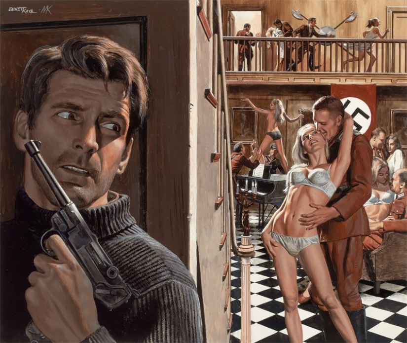 Una mezcla de espías, bellezas, nazis y héroes en impresionantes ilustraciones de Mort Kunstler Una mezcla de espías, bellezas, nazis y héroes en impresionantes ilustraciones de Mort Kunstler