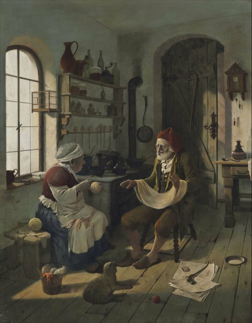 Viejos traviesos del género húngaro virtuoso de la pintura Vida Gabor