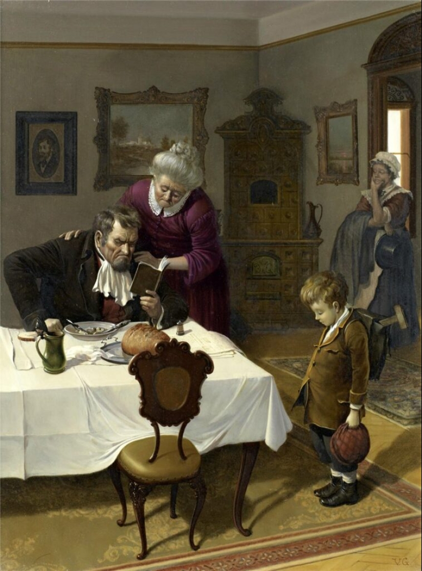 Viejos traviesos del género húngaro virtuoso de la pintura Vida Gabor