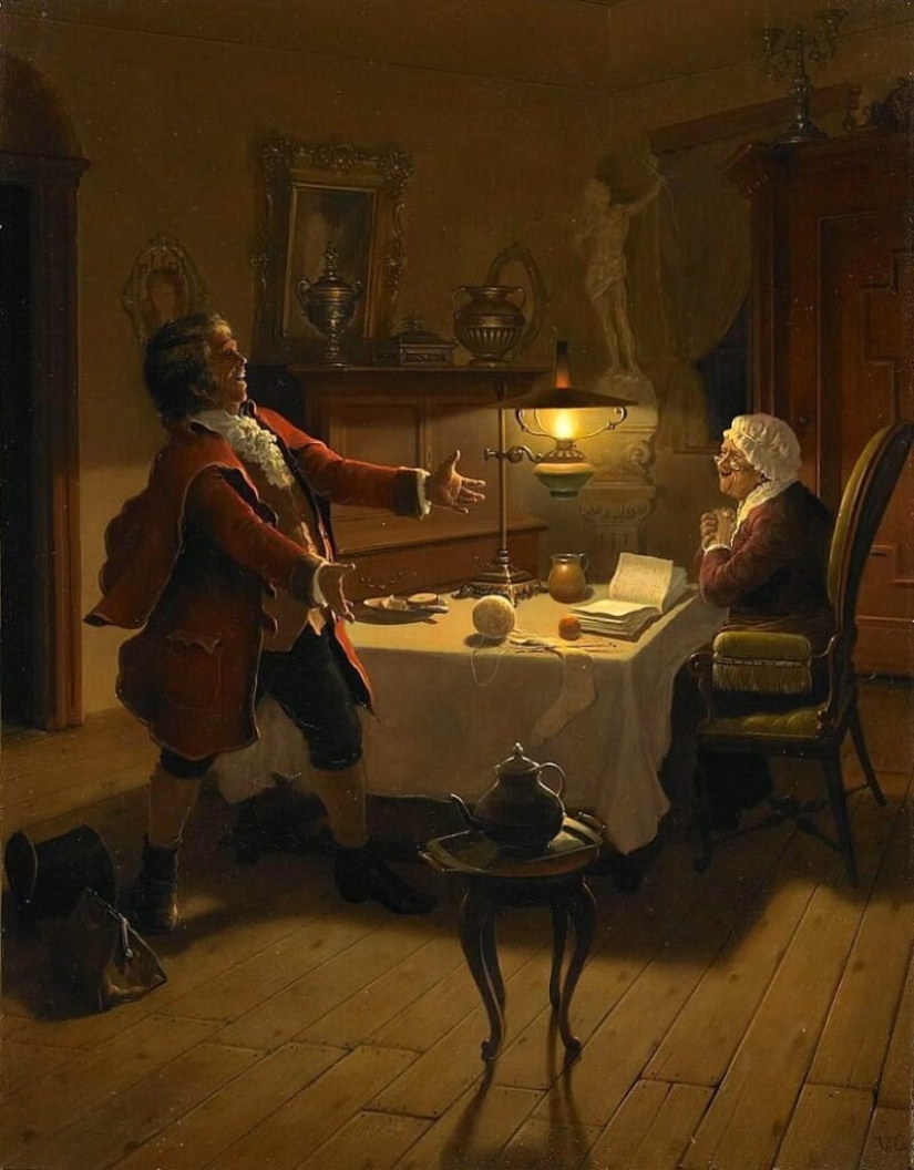 Viejos traviesos del género húngaro virtuoso de la pintura Vida Gabor