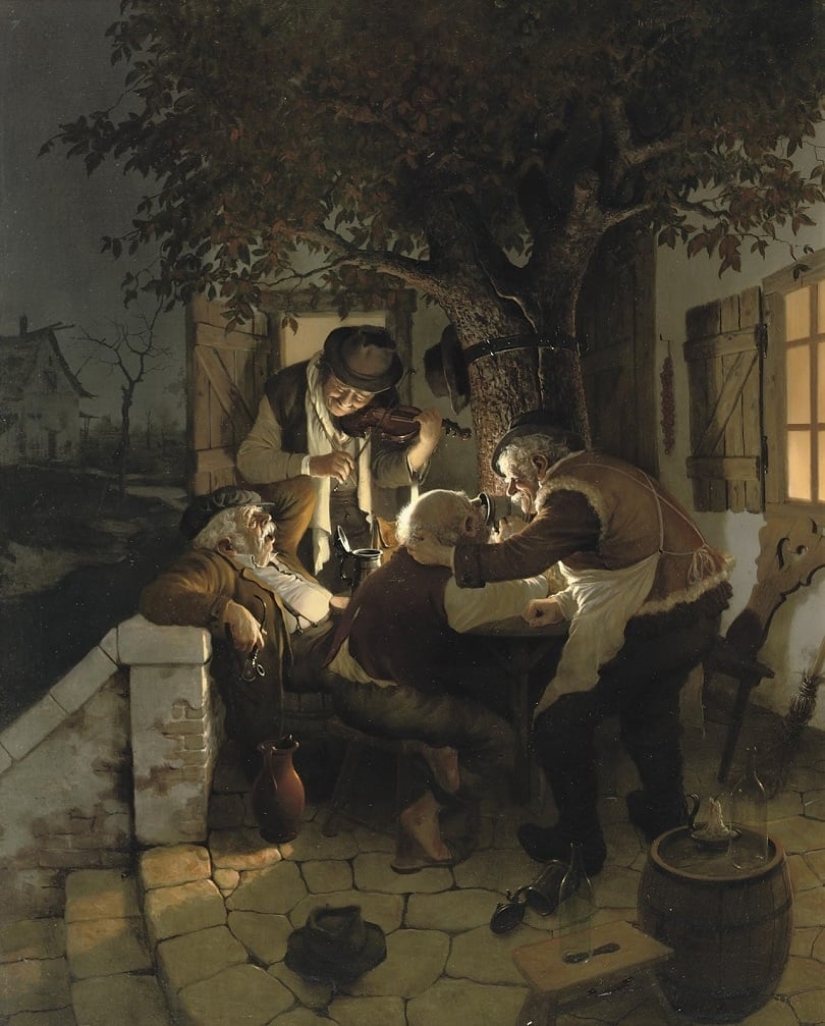 Viejos traviesos del género húngaro virtuoso de la pintura Vida Gabor