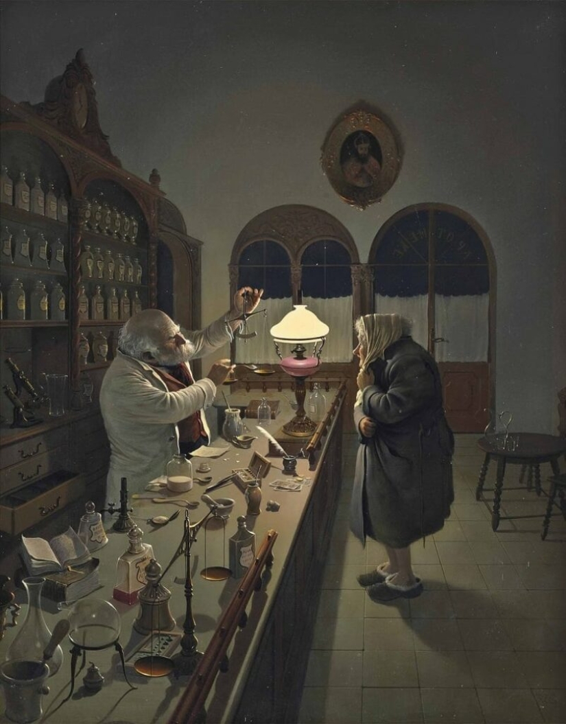 Viejos traviesos del género húngaro virtuoso de la pintura Vida Gabor