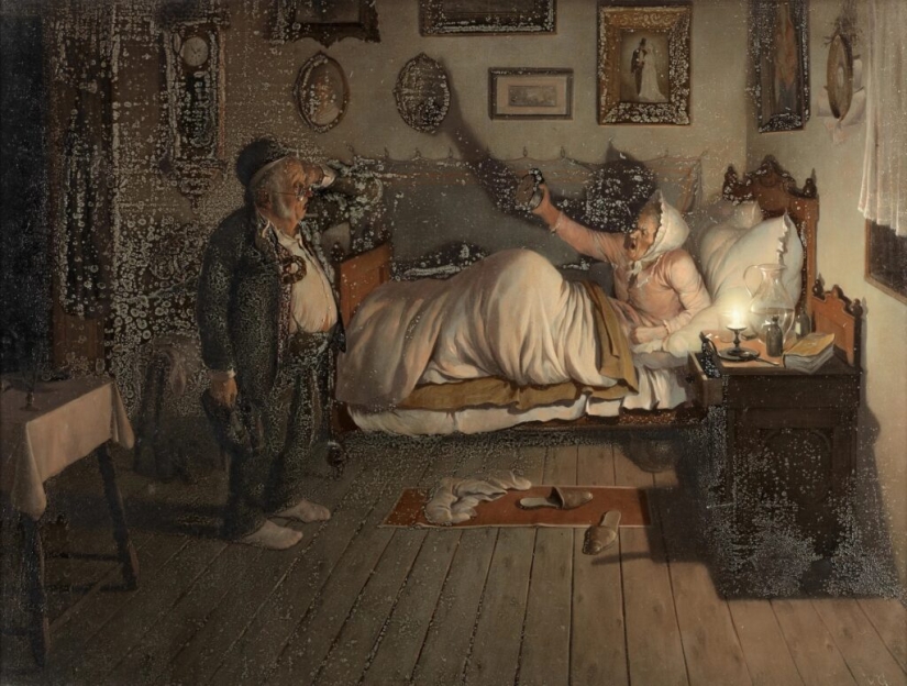 Viejos traviesos del género húngaro virtuoso de la pintura Vida Gabor