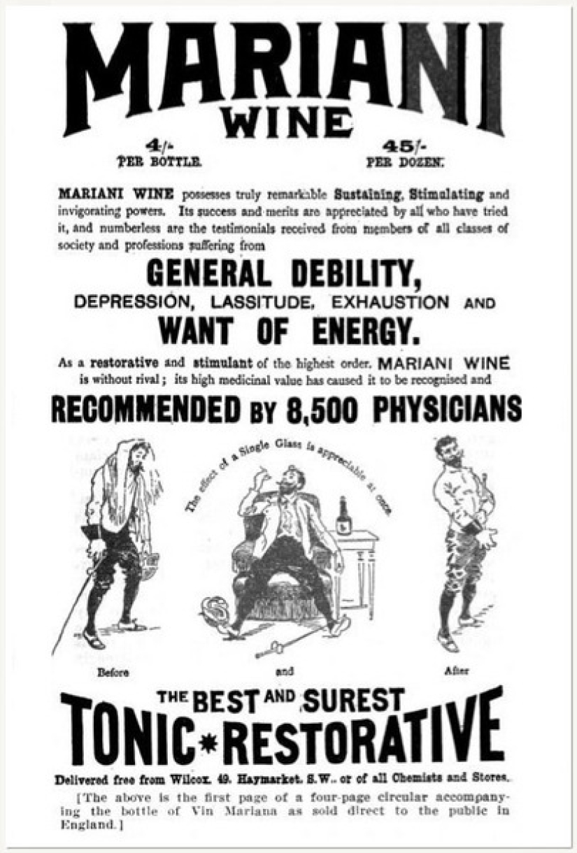Vin Mariani-vino con cocaína, que bebían Papas, escritores y políticos Vin Mariani-vino con cocaína, que bebían Papas, escritores y políticos