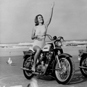Vintage photos of cool girls on motorcycles