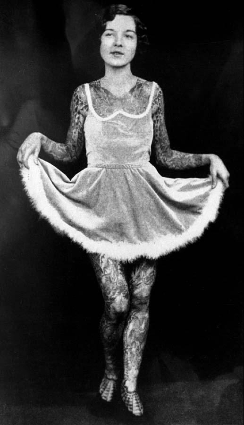 Vintage portraits of tattooed women