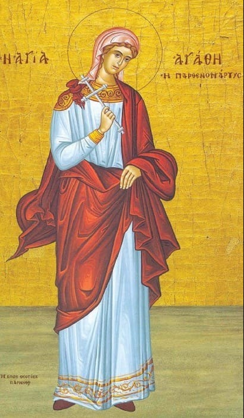 Virgin-Martyr St. Agatha in the paintings of European artists