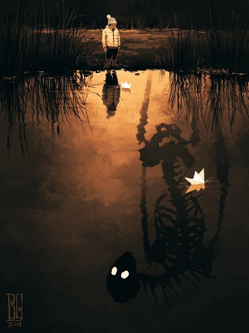 "Visual nigromancia": un mundo aterrador de un artista digital Boris rumble