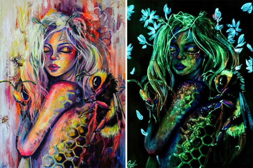 Vivien Sanislo's paintings that open up in the dark in a new way Vivien Sanislo's paintings that open up in the dark in a new way