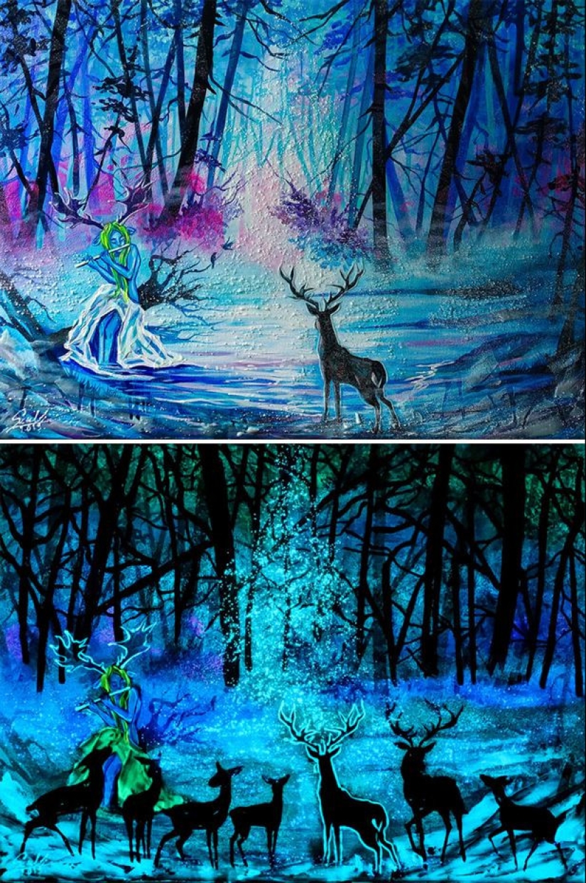 Vivien Sanislo's paintings that open up in the dark in a new way Vivien Sanislo's paintings that open up in the dark in a new way