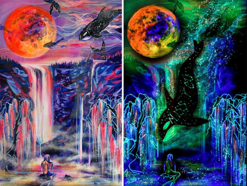 Vivien Sanislo's paintings that open up in the dark in a new way Vivien Sanislo's paintings that open up in the dark in a new way