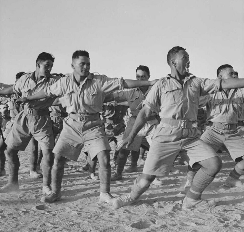 War dance of the NZ Maori battalion in the desert War dance of the NZ Maori battalion in the desert