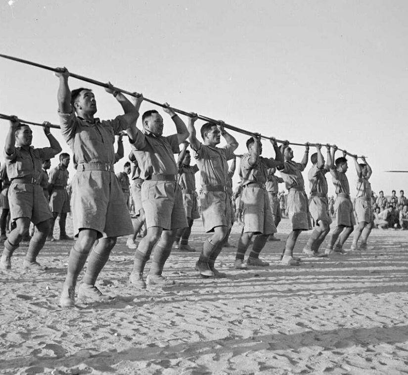 War dance of the NZ Maori battalion in the desert War dance of the NZ Maori battalion in the desert