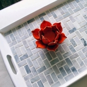 What can be made from the remains of ceramic tiles and mosaics