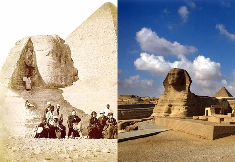 What did tourists ' favorite places look like a century ago