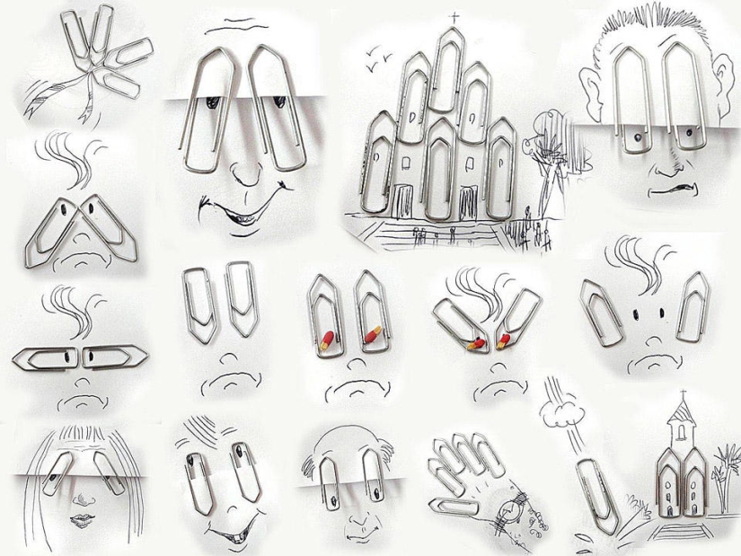 What do drawings of food and improvised items look like