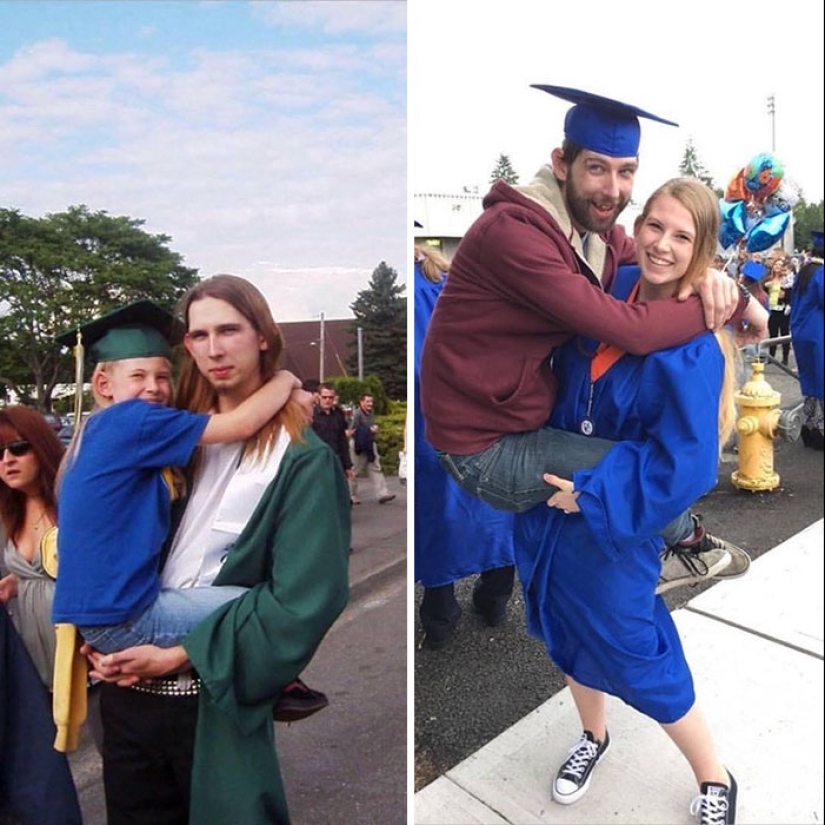 What has grown, has grown — the 19 best attempts to reproduce children's photos