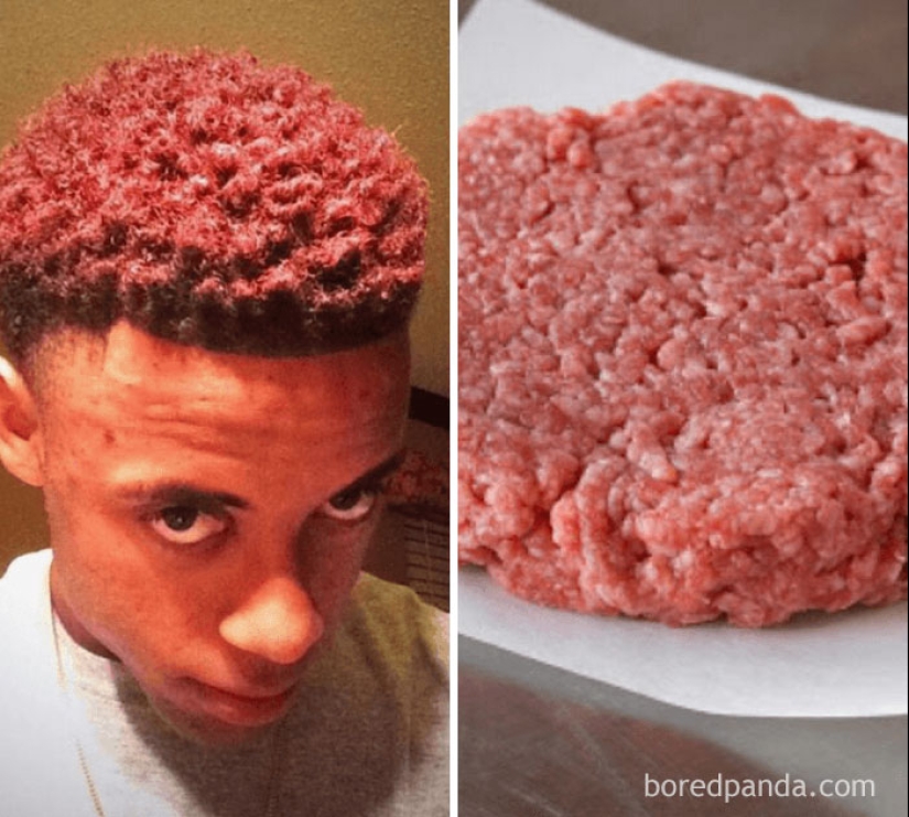 What inspires people to wild outfits and hairstyles — a cleaning brush, a string bag and a broken phone What inspires people to wild outfits and hairstyles — a cleaning brush, a string bag and a broken phone