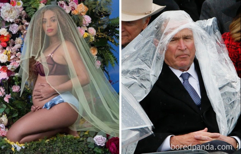 What inspires people to wild outfits and hairstyles — a cleaning brush, a string bag and a broken phone What inspires people to wild outfits and hairstyles — a cleaning brush, a string bag and a broken phone