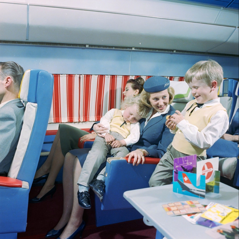 What the business class of a Swiss airline looked like in the 60s