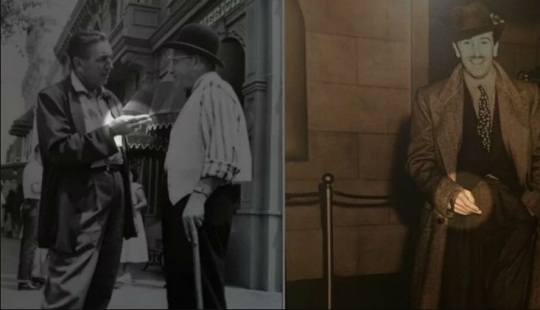 Why Walt Disney shows two fingers in all his photos Why Walt Disney shows two fingers in all his photos