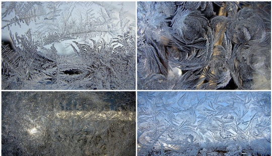 Winter magic on glass