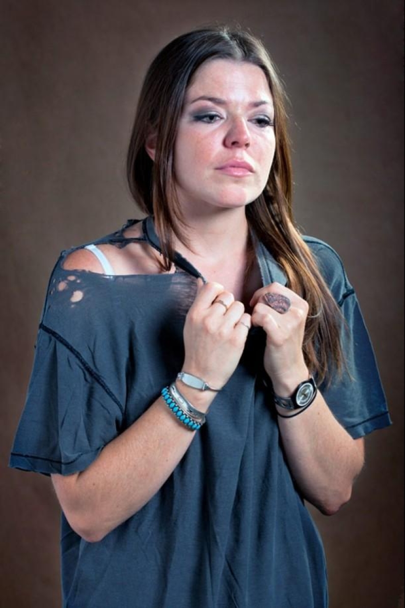 Women in the clothes of their exes — an unusual photo project by Carla Richmond